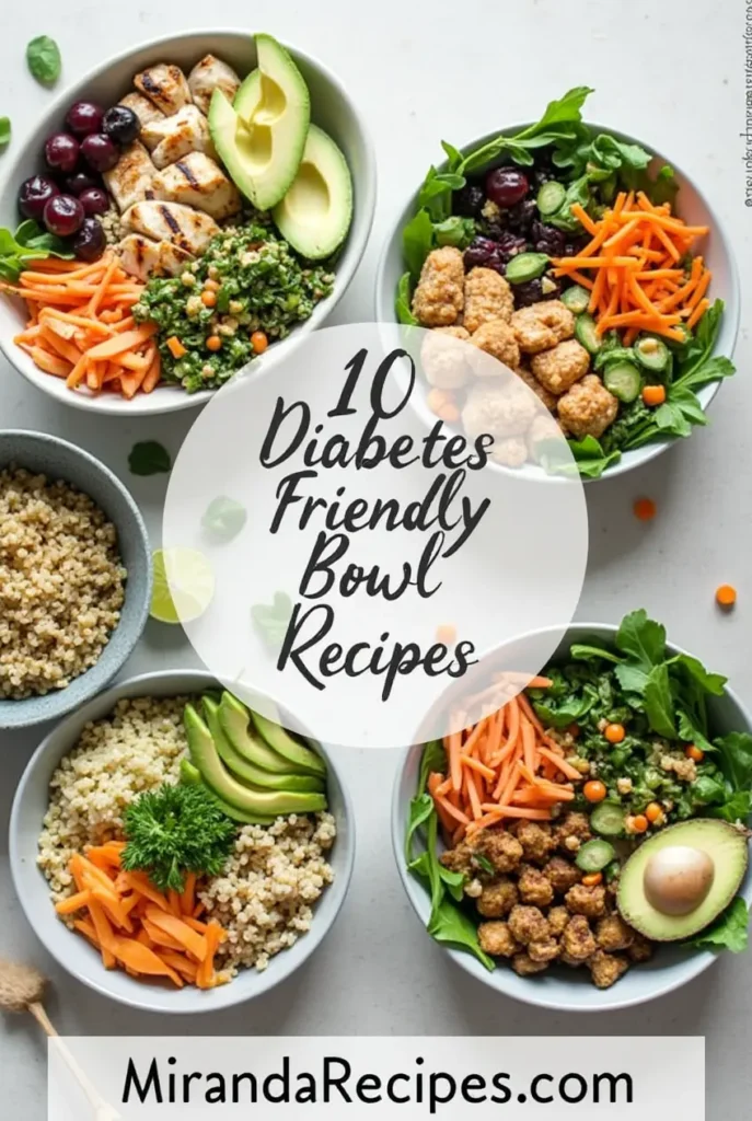 Diabetes Friendly Grilled Chicken and Quinoa Bowl 7 Diabetes friendly bowl with quinoa and veggies