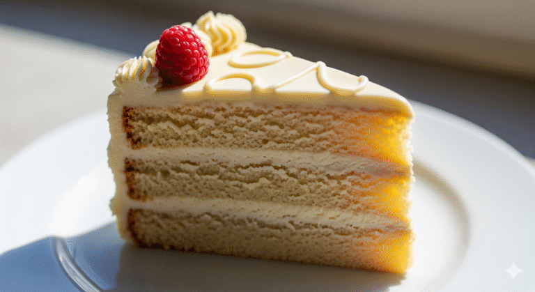 Ultimate Guide to the Perfect Cake 1 close up frosted layer cake slice