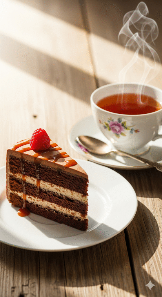 Ultimate Guide to the Perfect Cake 3 cake slice teacup rustic table close up